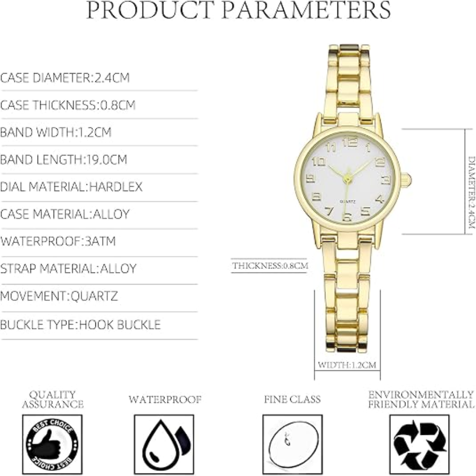 Women's Waterproof Analog Quartz Watch, Small Thin Dainty Bracelet Watch 4