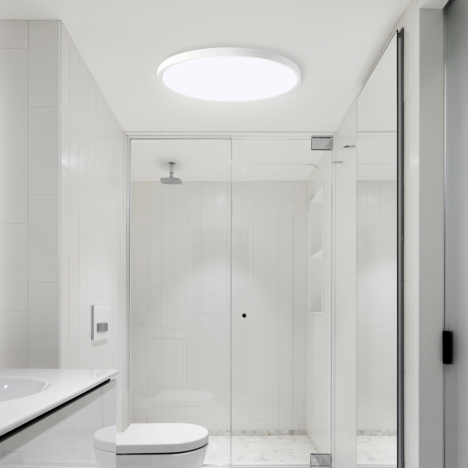 11.8 Inch White Ultra-thin Ceiling Light 6500K LED Flush Mount Ceiling Lamp For Bedroom, Bathroom, Hallway — foto 4