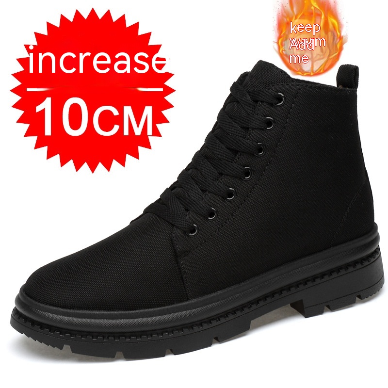 Title 10, High-top Canvas Shoes Elevator Shoes 8CM Casual