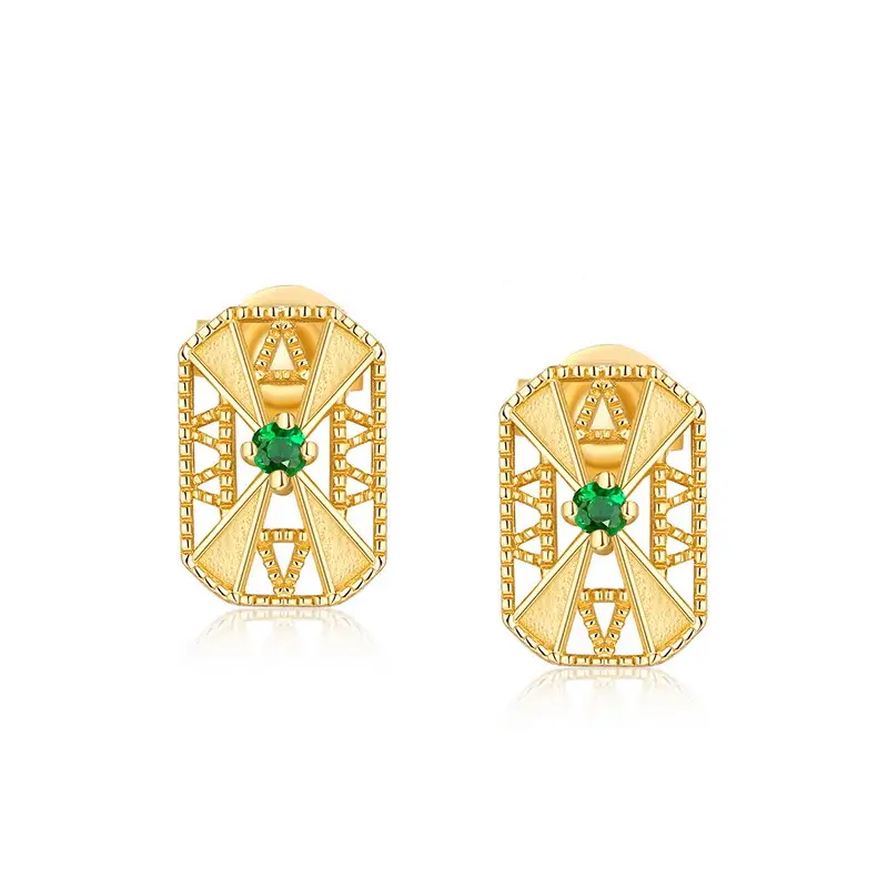 Fashion Women's Simple Emerald Geometric Earrings