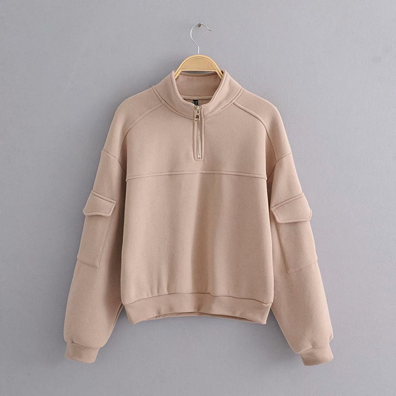 Women's Stand Collar Sweater Pullover Half Zip