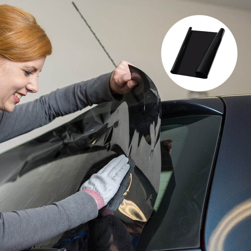 6M X 75CM CAR WINDOW TINT FILM KIT TINTING SUPER DARK BLACK LIMO IN TUBE — image 2
