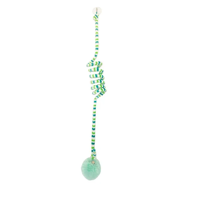 Spring Toy For Kittens Bell Stick Inflatable Ball Self Relieves Boredom Hanging Door Suction Cup Cat Supplies Green - Shop at LoveMi