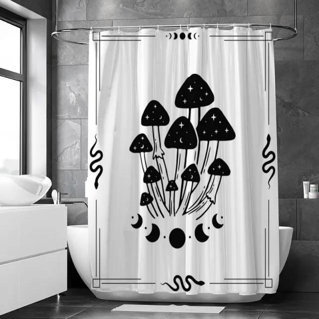 Magic Mushroom Moon Phase Waterproof And Mildew Proof Shower Cloth Bathroom Hanging Curtain Gtmg35 - Shop at LoveMi