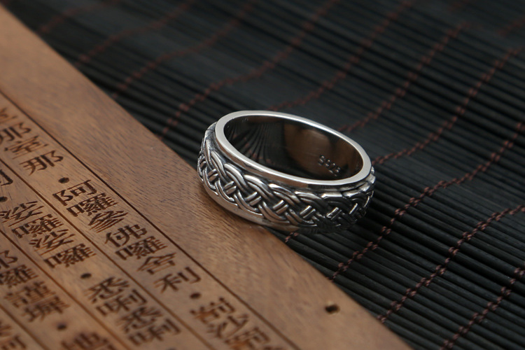 Fashion Retro Thai Silver Twine Men Index Finger