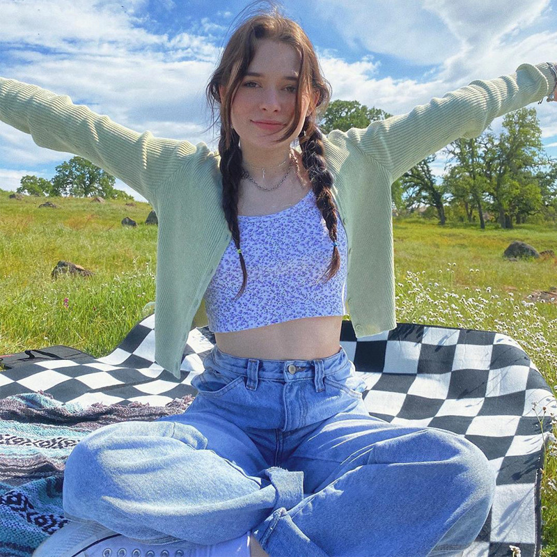 New French Girl Purple Floral Sling