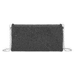 Fashion Ladies Rhinestone Dinner Bag Clutch Diamond Envelope - Black - View 1