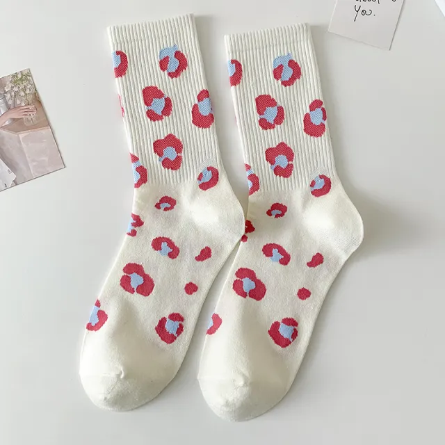 New Heart Strawberry Sweet Love Girl Socks Leopard - Shop at LoveMi