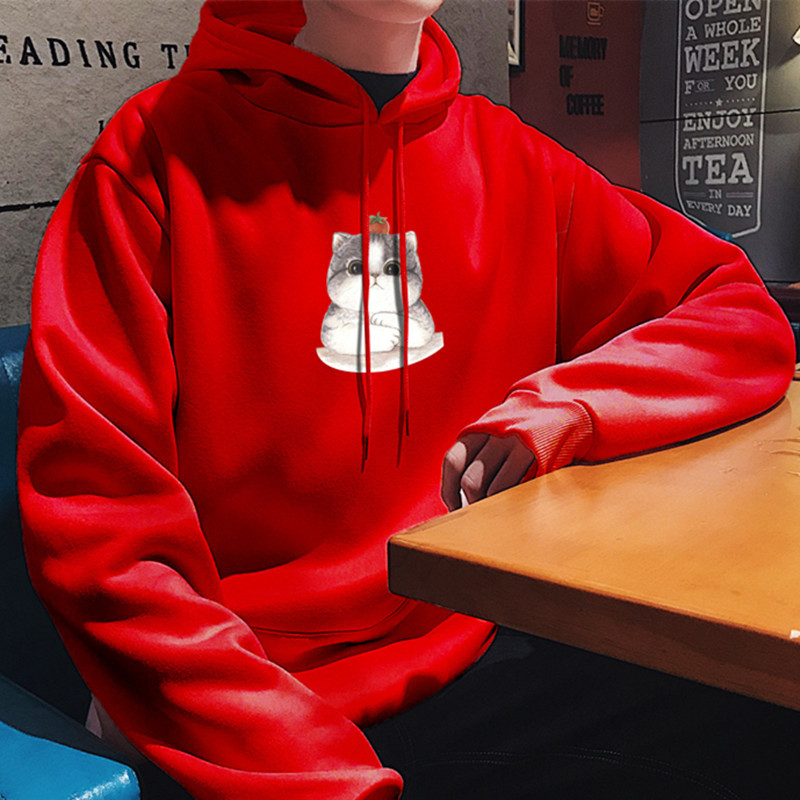 Plus Fleece Pullover Sweater Men's Plus Size Printing Trend