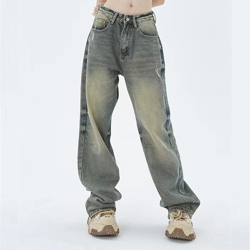 Washed Yellow Mud Jeans Men's High Street Trousers