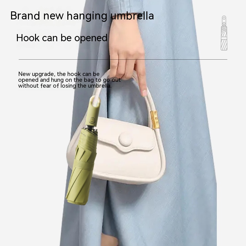 Lock Folding Automatic Vinyl Sun Protective UV Umbrella - Image 9