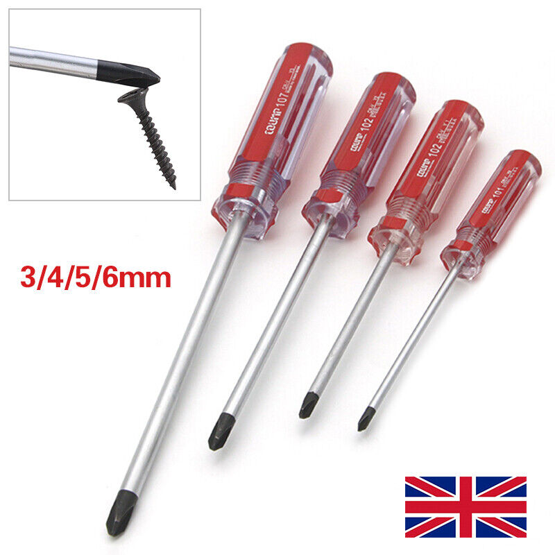 4X 3 4 5 6mm Y-shaped Tri-wing Screwdriver Nonslip Grip Steel Black Magnetic