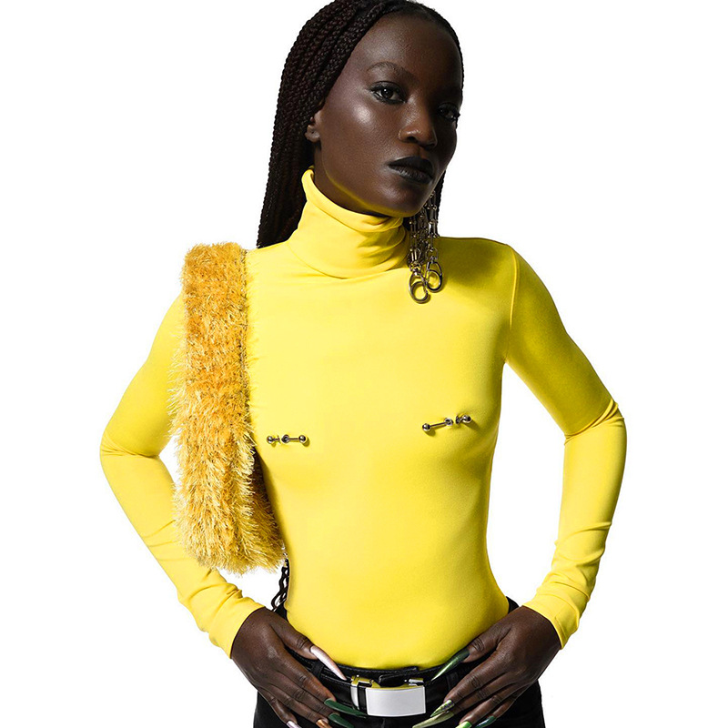 Women's Fashion Casual Turtleneck Long Sleeve Slim Fit Versatile Bottoming Top