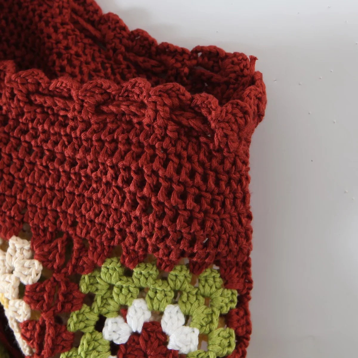 Women's Colorful Floral Pattern Hand Crochet Trousers