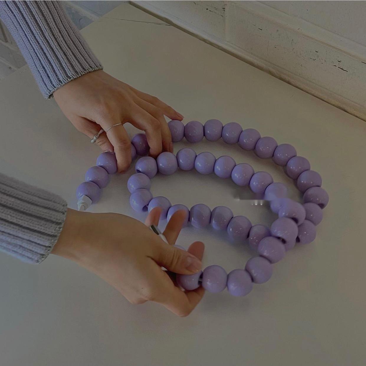 Beaded Mobile Phone Charging Cable 1m USB Data Line Stylish Design - 第 7/7 張圖片