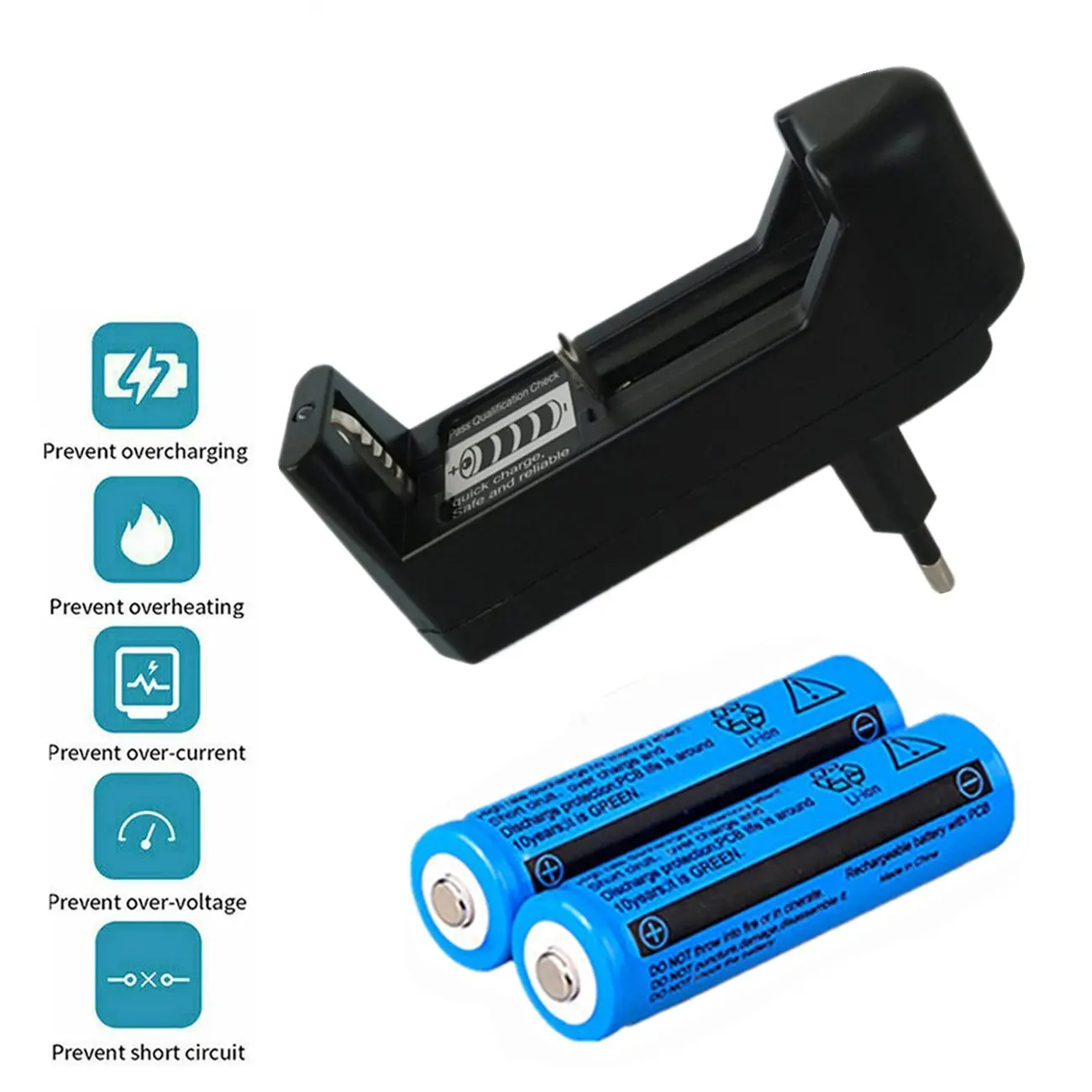 Battery Charger With 18650 Li-ion Batteries 3.7V