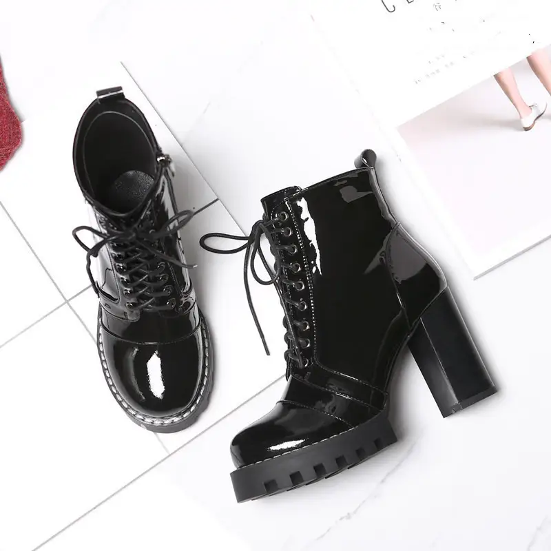 Short Boots Women's Spring And Autumn Single Boots Thick-heeled