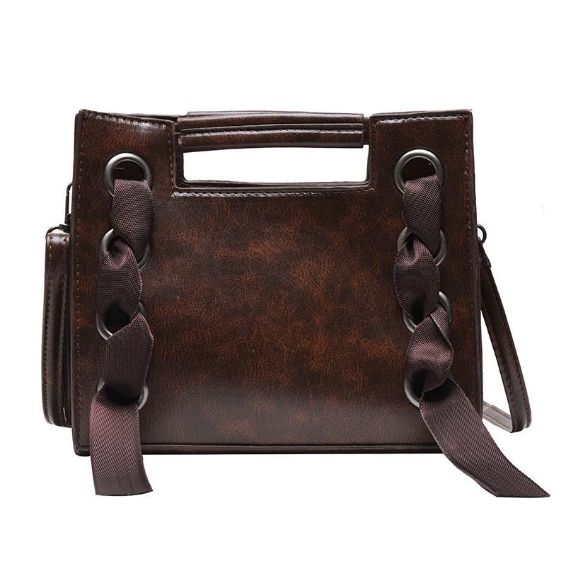 Title 7, Small square oilskin bag with silk scarf. Daily...