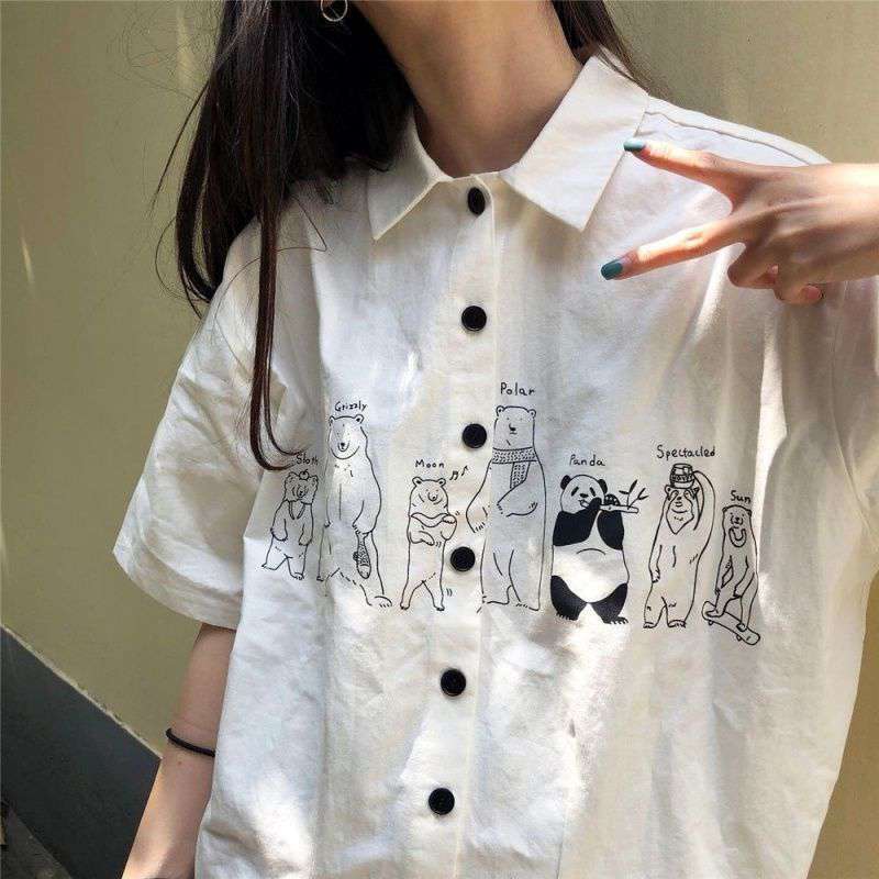 Title 1, Anime Kavaii Shirt Girls Short Sleeve Summer