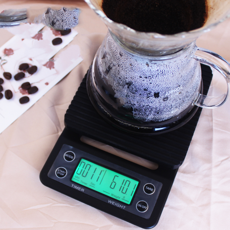 Title 3, Backlit Coffee Weighing Scale with Built-in Tim...