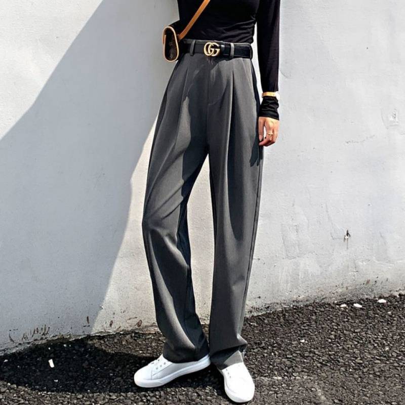 Title 2, Fall High Waist Loose Straight Suit Pants