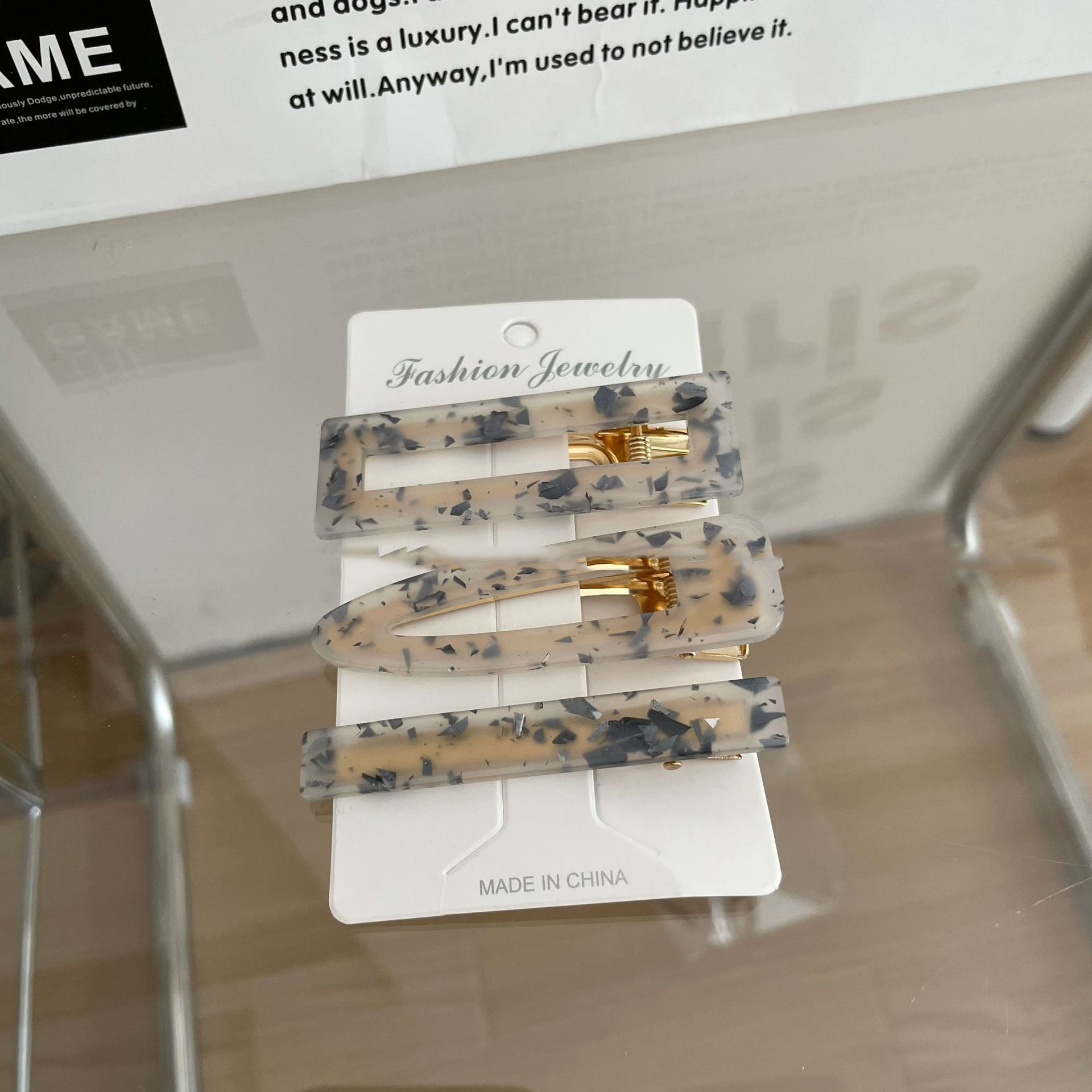 Korean Style Acetate Seamless Barrettes Summer Side Headdress Black - Shop at LoveMi