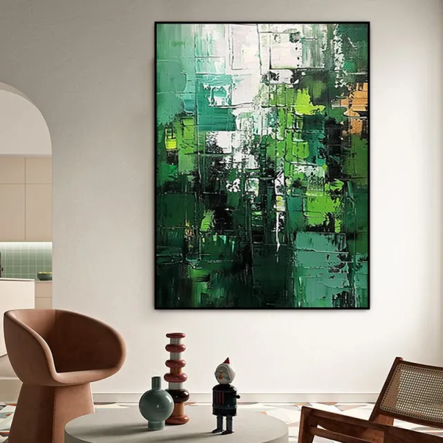 Green Landscape Abstract Handmade Painting Large Wall Art Green Minimalism Texture Hand Painted Painting Green Canvas Home Decor Without Inner Frame - Shop at LoveMi