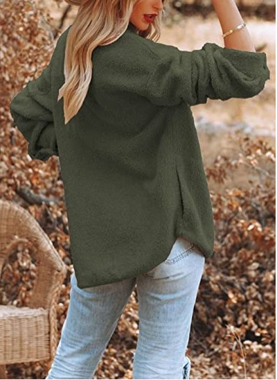 Solid Color New Casual Fleece Coat For Women