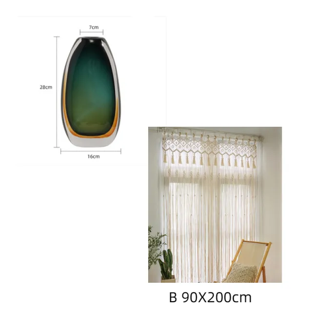 Colored Glass Vase Decoration Creative Simple Modern Light Luxury Green And Curtain - Shop at LoveMi