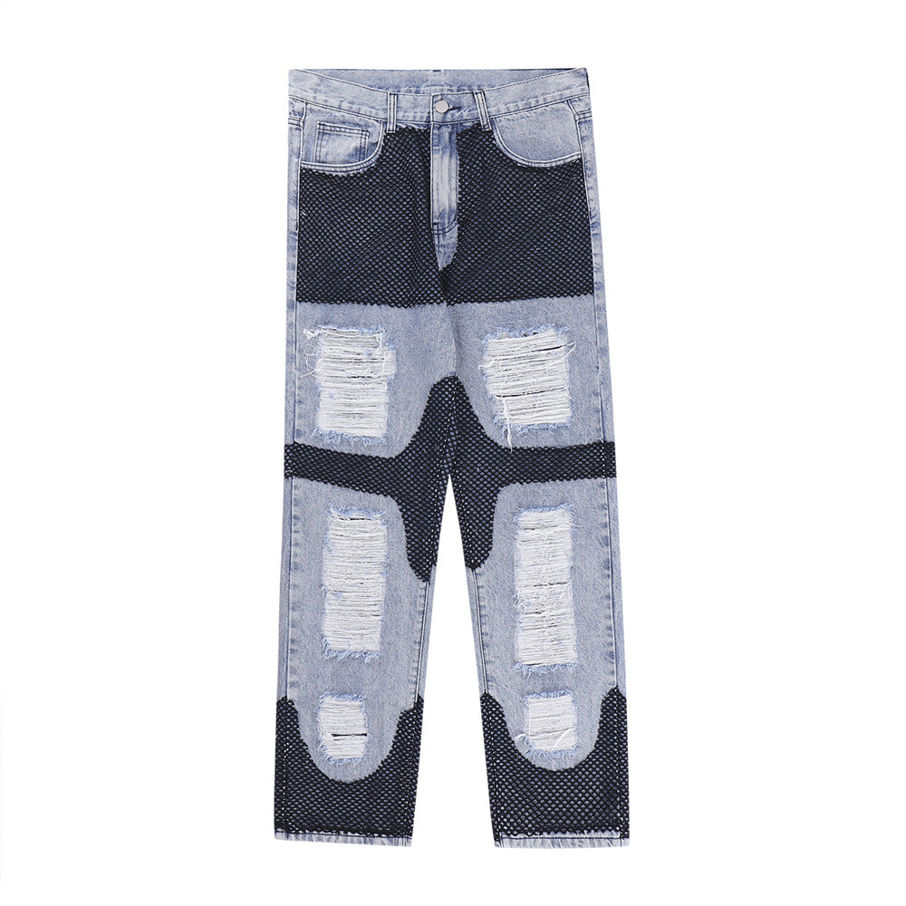 Title 8, Herren Casual Patchwork Ripped Straight Jeans –...