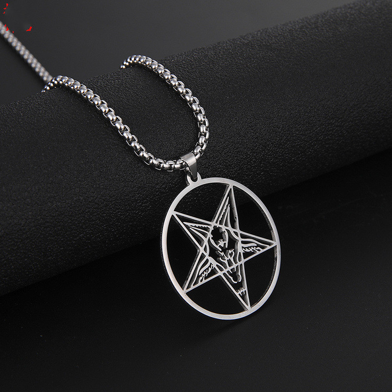 Animal specimen pentagram animal ram antelope skull metal