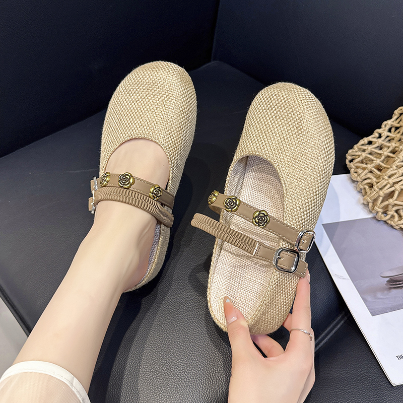 Women Platform Hidden Wedge Open Back Mules, Breathable Closed Toe Slip-on Heeled Slide Sandals, Outdoor Summer Fashion Shoes 2026 New Arrival