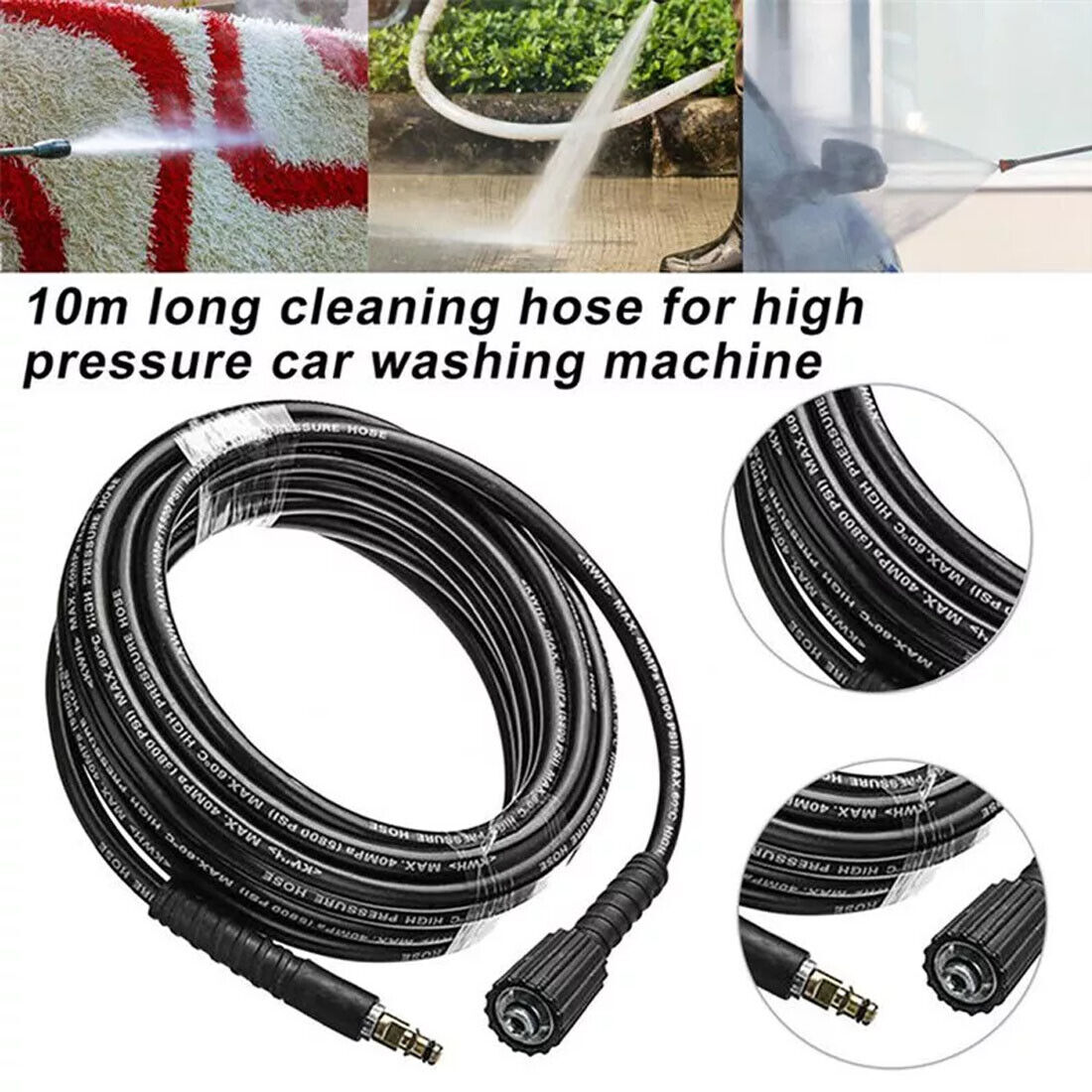 30M High Pressure Drain Jet Washer Hose Pipe Sewer Jetter Kit For Karcher — image 3