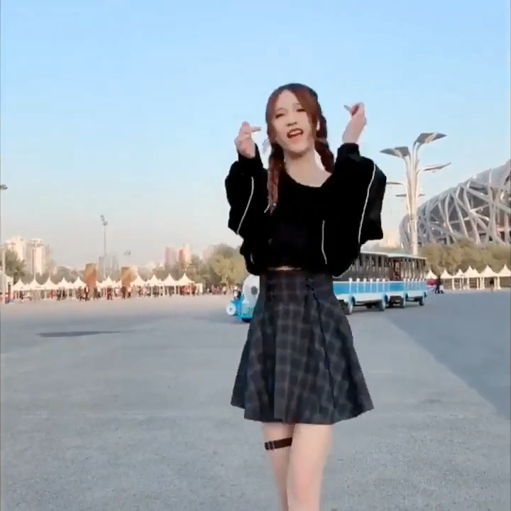 Girls Dark Gray Plaid High Waist Skirt