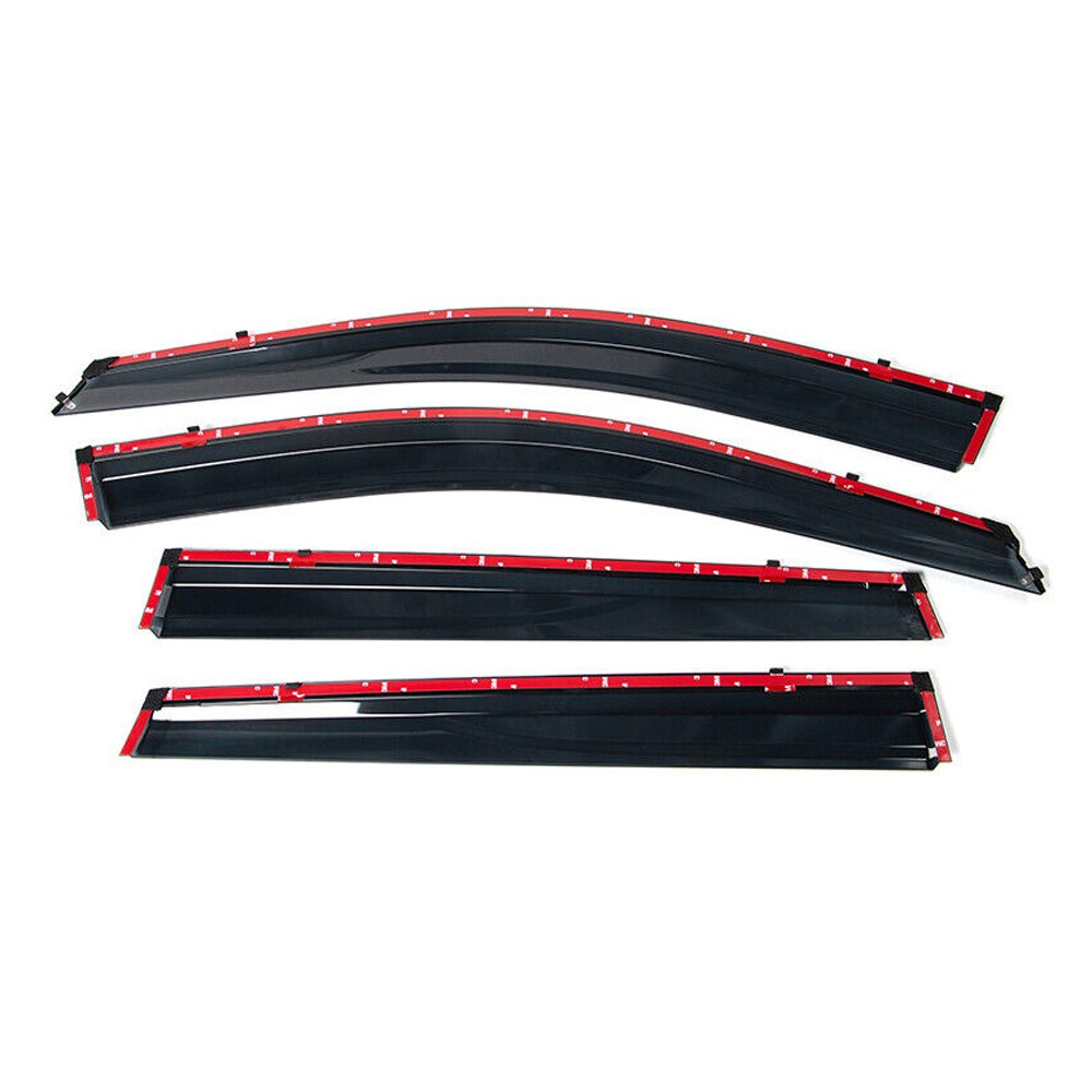 For J Eep 14-21 Cherokee KL Polycarbonate Window Visors W-Chrome Trim 4Pc Set