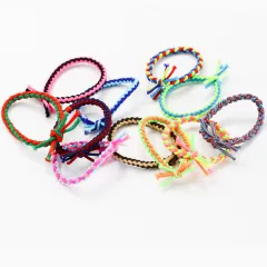 Contrasting Colour Rubber Band Braided Twist Hair Tie - Colour Random - View 1