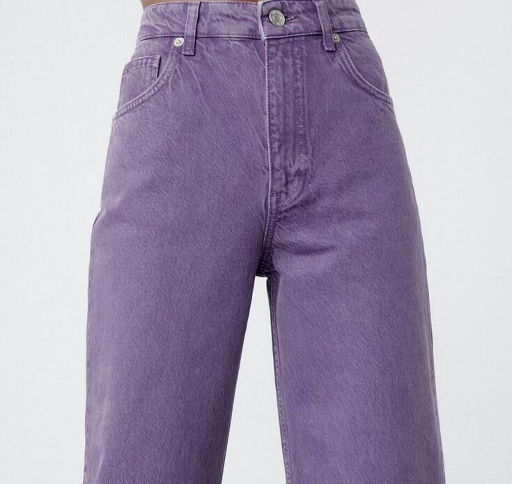 Fashion Women's Solid Color High-waist Straight-leg Trousers