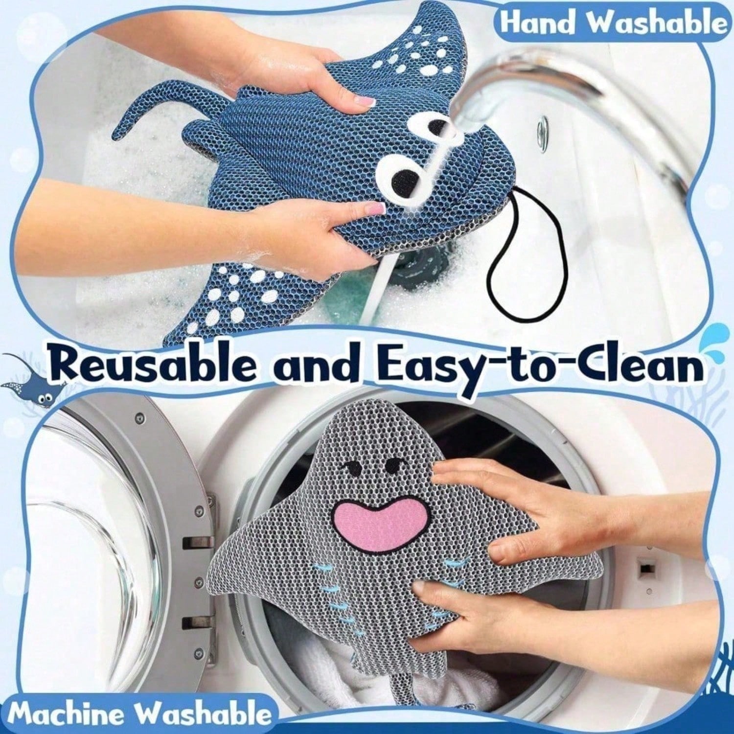 Stingray Turtle Design Floating Scum Cleaner, 3D Honeycomb Mesh Washable Reusable Sponge For Hot Tub Spa Pool Bathtub, Effectively Absorbs Oils Scum, Maintains Water Clarity And Extends Filter Life