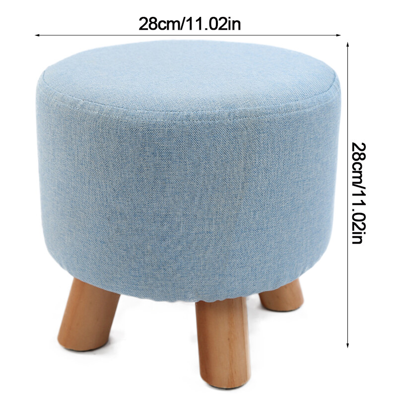 Small Wooden Footstool Footrest Pouffe Foot Stool Padded Ottoman Seat Bench B — image 3