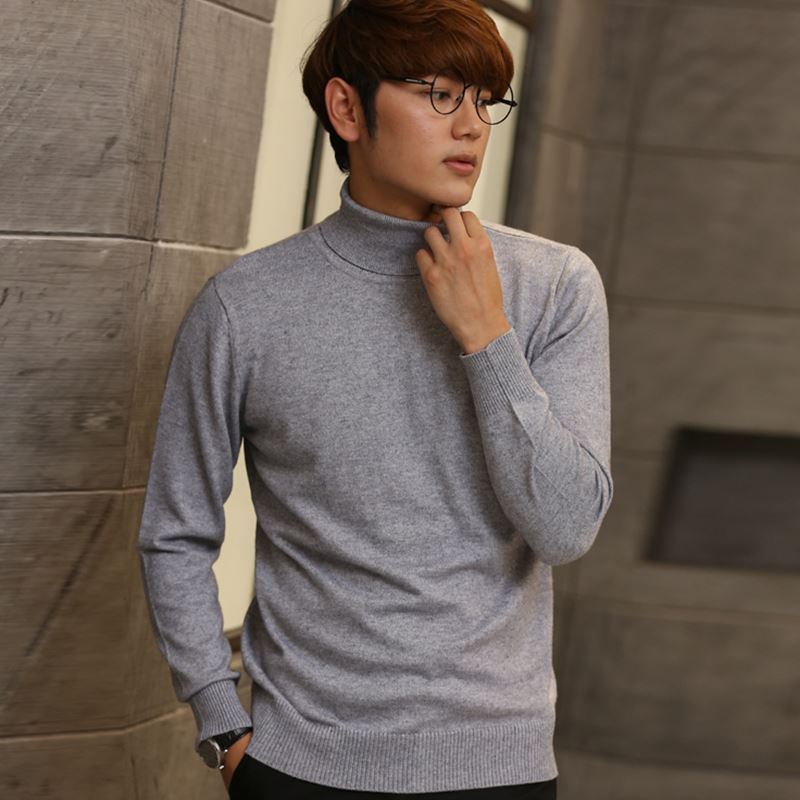 Men Round Neck Casual Turtleneck Sweater