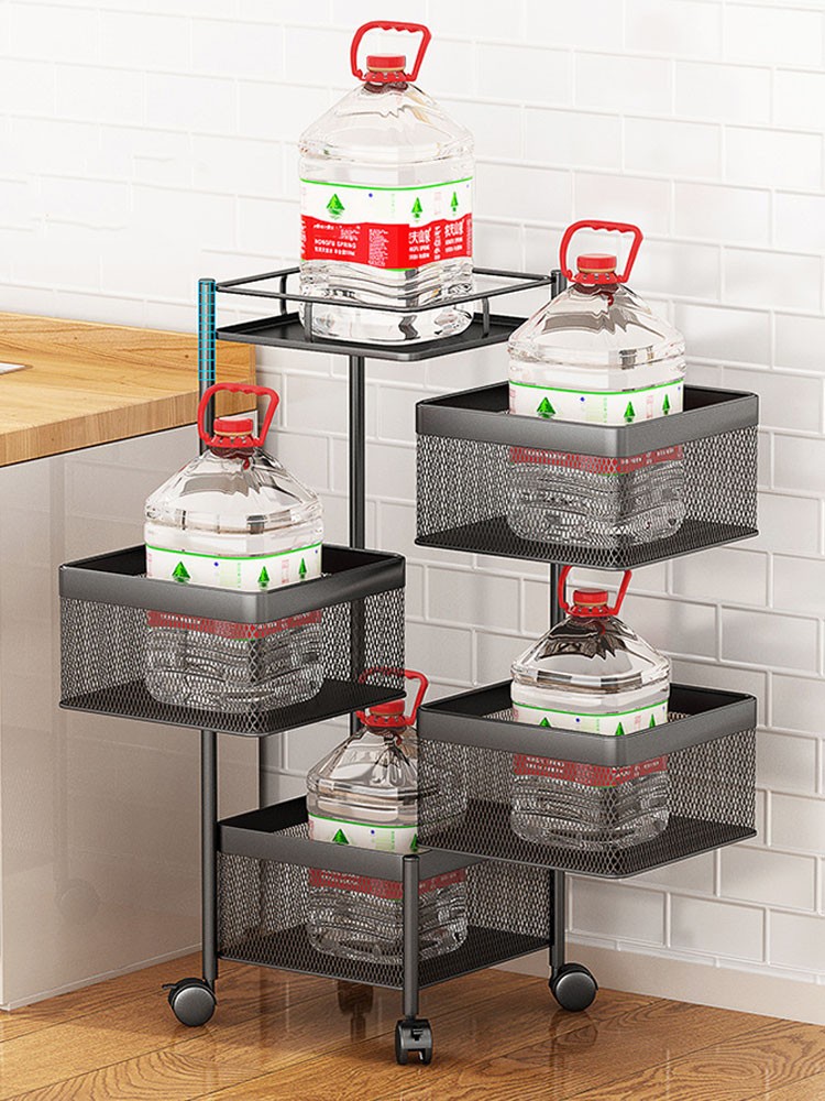 Vegetable Storage Basket Rack With Wheels - Image 3