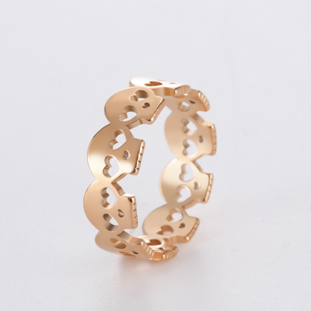 Skull Head Loop Stainless Steel Ring