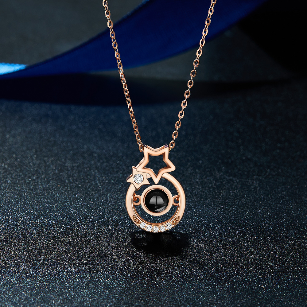 Silver 100 Languages I Love You Double Stars With Diamonds