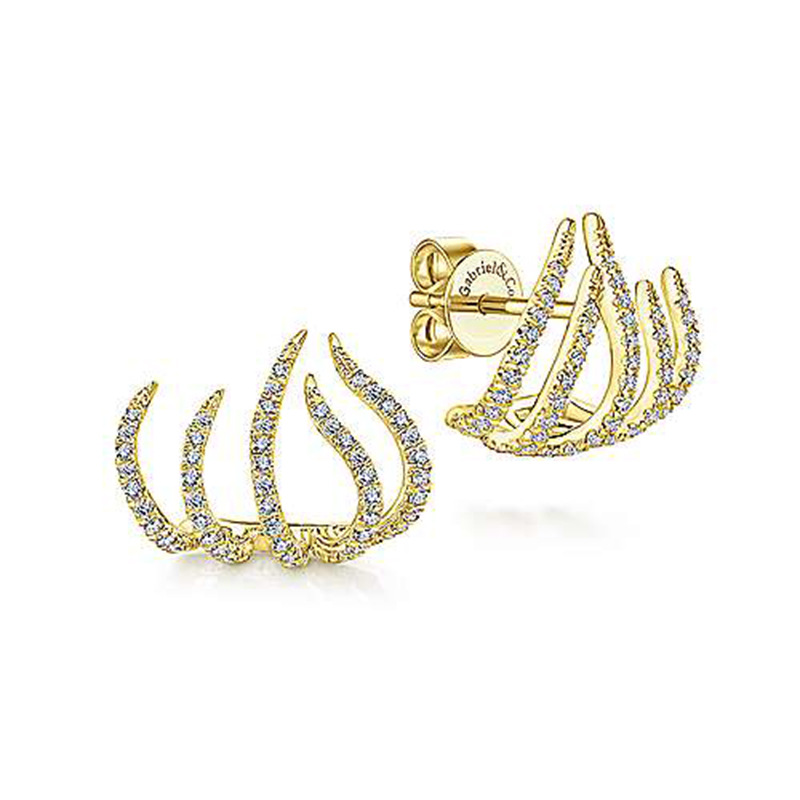 New Style Diamond Plated Metal Earrings Popular