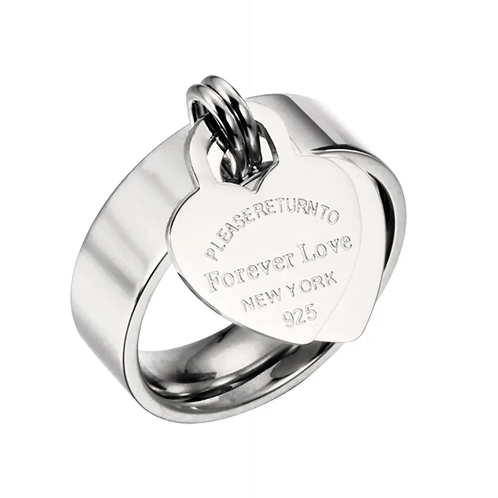 Men's And Women's Fashion Letters Peach Heart Ring Bracelet