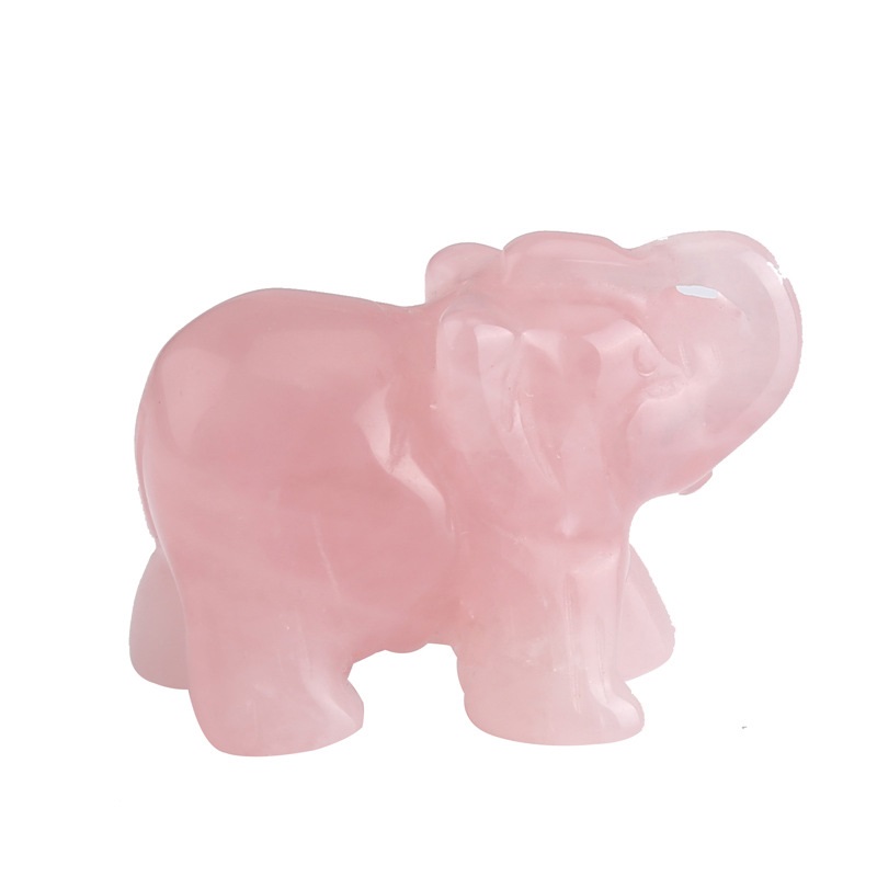 1PC Natural Crystal Rose Quartz Elephant Amethyst Obsidian — foto 11