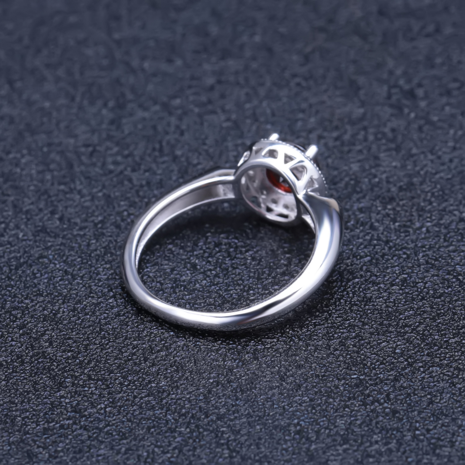 925 Silver Inlaid Pomegranate Ring