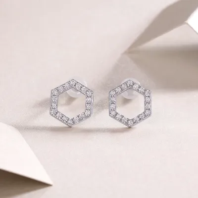 1Empowering The Future - Fashionable, Trendy And Affordable Jewelry With Moissanite S925 Sterling Silver And Platinum-plated Stud Earrings Prohibit TikTok sales