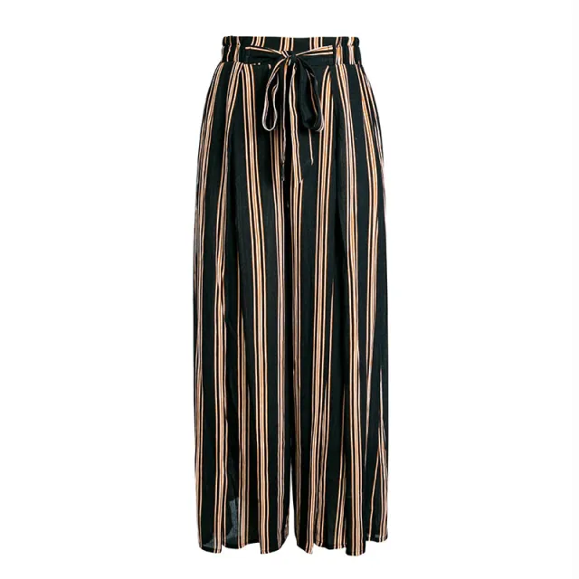 Drape Wide leg Pants With Belt Slits Black - Shop at LoveMi