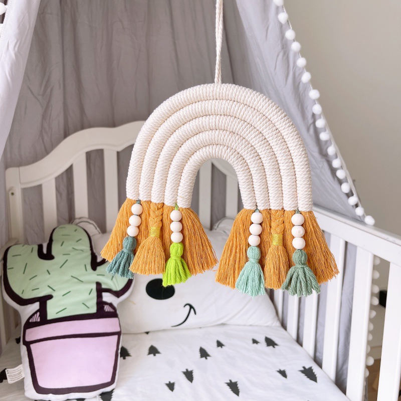 81c254a2 9669 4de0 bbe7 a0ba7533674b - Children's Room Decoration Pendant Woven Rainbow